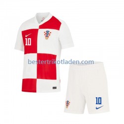 Fußballtrikot Kroatien Modrić 10 Heim Trikot Home Euro 2024 Kurzarm für Kinder