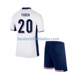 Fußballtrikot England Phil Foden 20 Heim Trikot Home Euro 2024 Kurzarm für Kinder