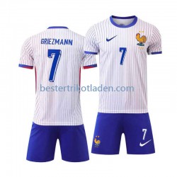 Fußballtrikot Frankreich Antoine Griezmann 7 Auswärts Trikot Away Euro 2024 Kurzarm für Kinder