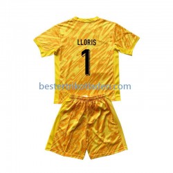 Fußballtrikot Frankreich Hugo Lloris 1 Torwart Heim Trikot Home Euro 2024 Kurzarm für Kinder