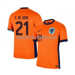 Fußballtrikot Niederlande Frenkie de Jong 21 Heim Trikot Home Euro 2024 Kurzarm für Herren