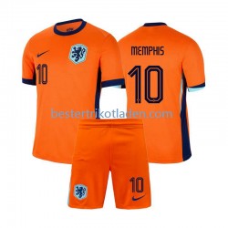 Fußballtrikot Niederlande Memphis Depay 10 Heim Trikot Home Euro 2024 Kurzarm für Kinder