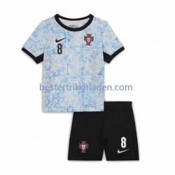 Fußballtrikot Portugal Bruno Fernandes 8 Auswärts Trikot Away Euro 2024 Kurzarm für Kinder