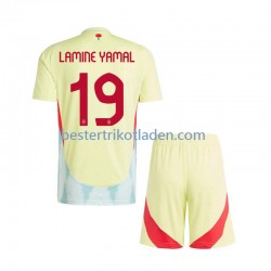 Fußballtrikot Spanien Lamine Yamal 19 Auswärts Trikot Away Euro 2024 Kurzarm für Kinder