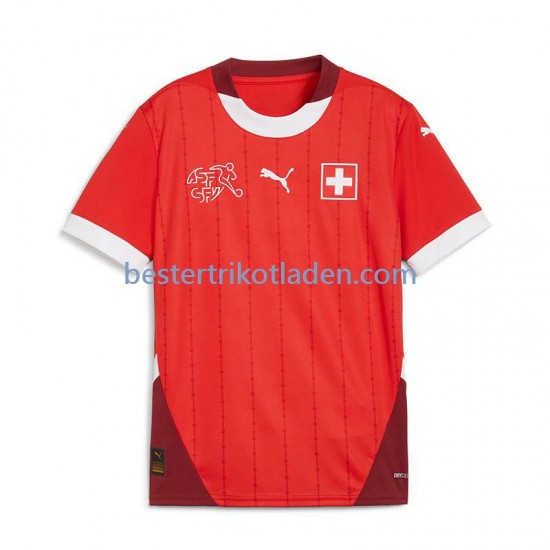 Fußballtrikot Schweiz Heim Trikot Home Euro 2024 Kurzarm für Herren