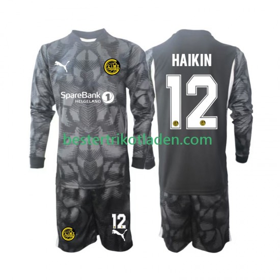 Fußballtrikot FK Bodø/Glimt Nikita Haikin 12 Torwart Heim Trikot Home 2025 Langarm für Kinder