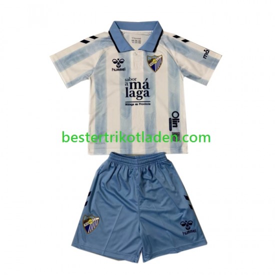 Fußballtrikot Málaga CF Heim Trikot Home 2023-2024 Kurzarm für Kinder