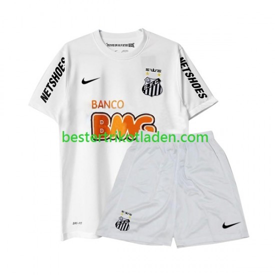 Fußballtrikot Santos -2012 Retro Heim Trikot Home 2011 Kurzarm für Kinder