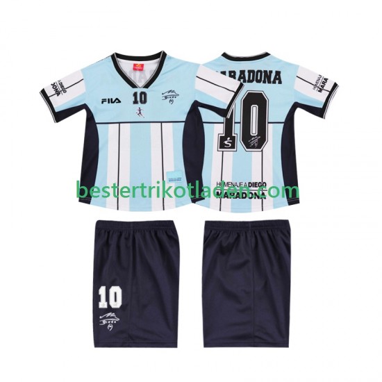 Fußballtrikot Argentinien MARADONA 10 2000 Retro Heim Trikot Home Kurzarm für Kinder