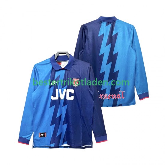 Fußballtrikot Arsenal 1995 1996 Retro Auswärts Trikot Away Langarm für Herren