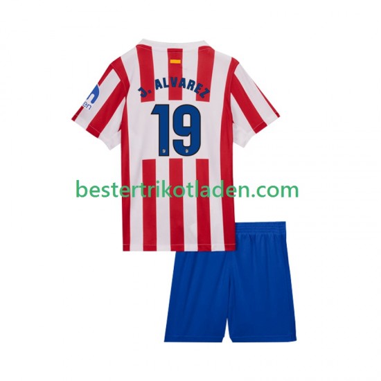 Fußballtrikot Atlético Madrid Julian Alvarez 19 Heim Trikot Home 2025-2026 Kurzarm für Kinder