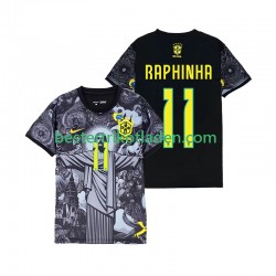 Fußballtrikot Brasilien RAPHINHA 11 Cheist the Redeemer Heim Trikot Home 2024 Kurzarm für Herren