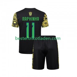 Fußballtrikot Brasilien RAPHINHA 11 Jesus Heim Trikot Home 2024 Kurzarm für Kinder
