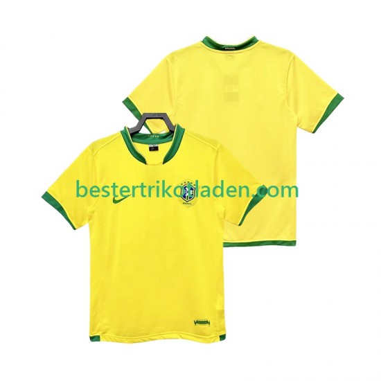 Fußballtrikot Brasilien Retro Heim Trikot Home 2006 Kurzarm für Herren