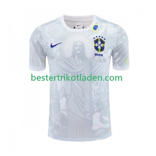 Fußballtrikot Brasilien Special Jesus Heim Trikot Home 2024-2025 Kurzarm für Herren