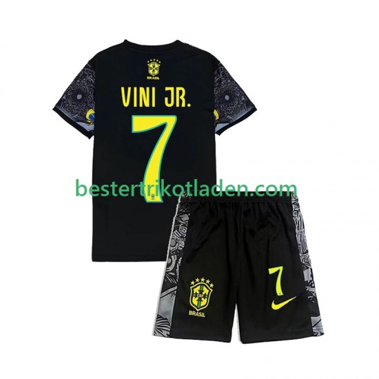 Brasilien Vinicius Junior 7 Cheist the Redeemer Football Shirts Heim Trikot Home 2024 Kurzarm für Kinder