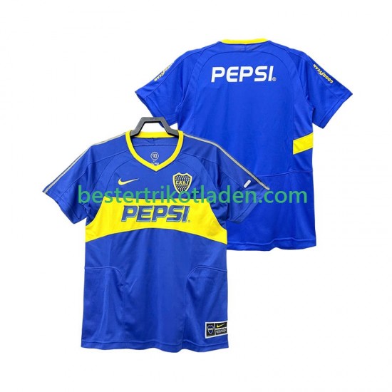 Fußballtrikot Boca Juniors 2003 Retro Heim Trikot Home 2004 Kurzarm für Herren