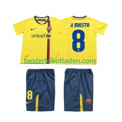 Fußballtrikot FC Barcelona A INIESTA 8 2009 Retro Auswärts Trikot Away 2008 Kurzarm für Kinder