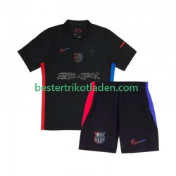 Fußballtrikot FC Barcelona TRAVIS SCOTT Auswärts Trikot Away 2024-2025 Kurzarm für Kinder