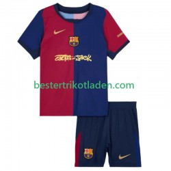 Fußballtrikot FC Barcelona TRAVIS SCOTT Heim Trikot Home 2024-2025 Kurzarm für Kinder