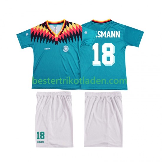Fußballtrikot Deutschland KLINSMANN 18 Retro Auswärts Trikot Away 1994 Kurzarm für Kinder