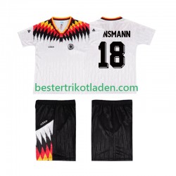 Fußballtrikot Deutschland KLINSMANN 18 Retro Heim Trikot Home 1994 Kurzarm für Kinder
