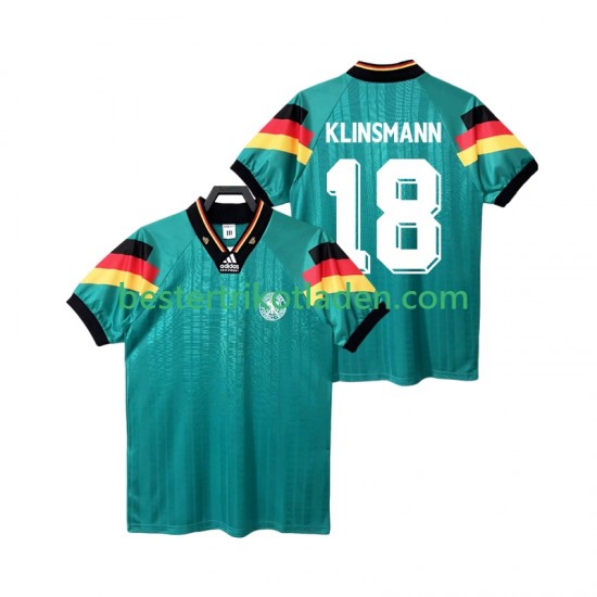 Fußballtrikot Deutschland KLINSMANN 18 1992 Retro Auswärts Trikot Away Kurzarm für Herren