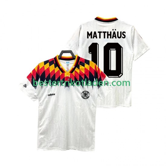 Fußballtrikot Deutschland MATTHAUS 10 Retro Heim Trikot Home 1994 Kurzarm für Herren