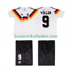Fußballtrikot Deutschland VOLLER 9 1990 Retro Heim Trikot Home Kurzarm für Kinder