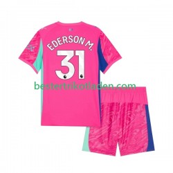 Fußballtrikot Manchester City Ederson Moraes 31 Torwart Auswärts Trikot Away 2025-2026 Kurzarm für Kinder