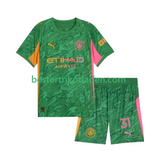 Fußballtrikot Manchester City Ederson Moraes 31 Torwart Heim Trikot Home 2025-2026 Kurzarm für Kinder
