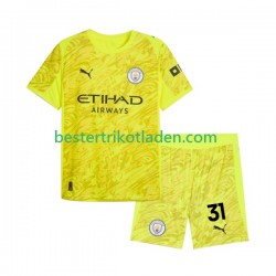 Fußballtrikot Manchester City Ederson Moraes 31 Torwart Ausweich Trikot 3rd 2025-2026 Kurzarm für Kinder