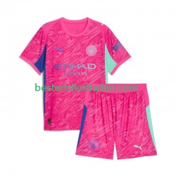 Fußballtrikot Manchester City Torwart Auswärts Trikot Away 2025-2026 Kurzarm für Kinder