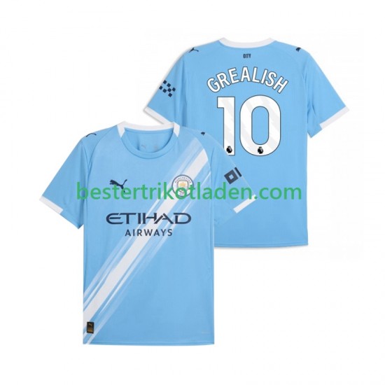 Fußballtrikot Manchester City Jack Grealish 10 Heim Trikot Home 2025-2026 Kurzarm für Herren
