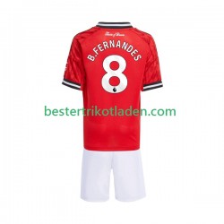 Fußballtrikot Manchester United Bruno Fernandes 8 Heim Trikot Home 2025-2026 Kurzarm für Kinder