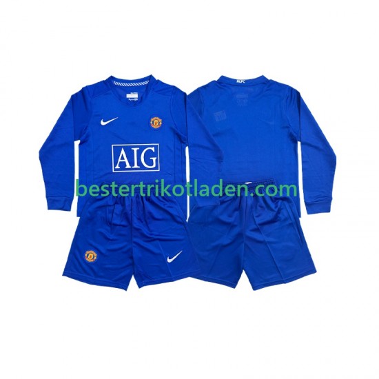 Fußballtrikot Manchester United Retro Auswärts Trikot Away 2008 Langarm für Kinder