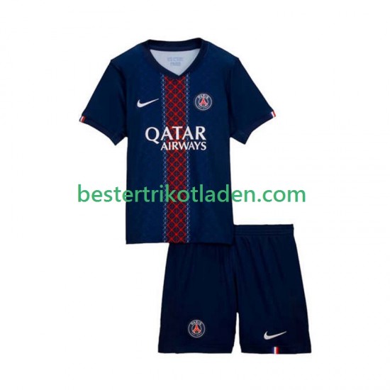 Fußballtrikot Paris Saint-Germain Heim Trikot Home 2025-2026 Kurzarm für Kinder