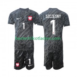 Fußballtrikot Polen Szczesny 1 Torwart Auswärts Trikot Away 2024 Kurzarm für Kinder