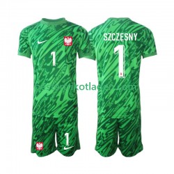 Fußballtrikot Polen Szczesny 1 Torwart Ausweich Trikot 3rd 2024 Kurzarm für Kinder