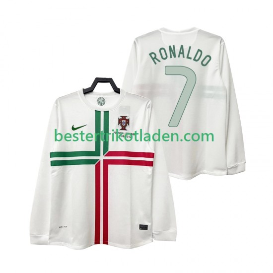 Fußballtrikot Portugal Cristiano Ronaldo 7 2012 Retro Auswärts Trikot Away Langarm für Herren