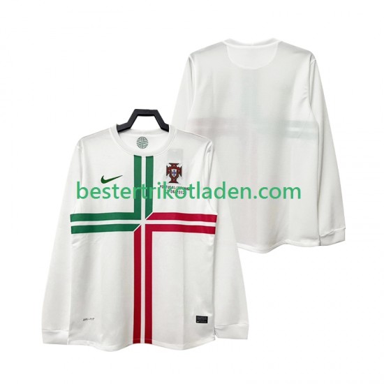 Fußballtrikot Portugal 2012 Retro Auswärts Trikot Away Langarm für Herren