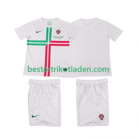 Fußballtrikot Portugal 2012 Retro Auswärts Trikot Away Kurzarm für Kinder