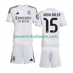 Fußballtrikot Real Madrid Arda Guler 15 Heim Trikot Home 2025-2026 Kurzarm für Kinder