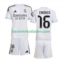 Fußballtrikot Real Madrid Endrick 16 Heim Trikot Home 2025-2026 Kurzarm für Kinder