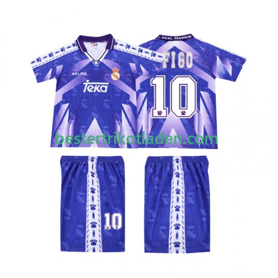 Fußballtrikot Real Madrid FIGO 10 1996-1997 Retro Auswärts Trikot Away Kurzarm für Kinder