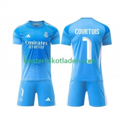 Fußballtrikot Real Madrid Thibaut Courtois 1 Torwart Heim Trikot Home 2025-2026 Kurzarm für Kinder