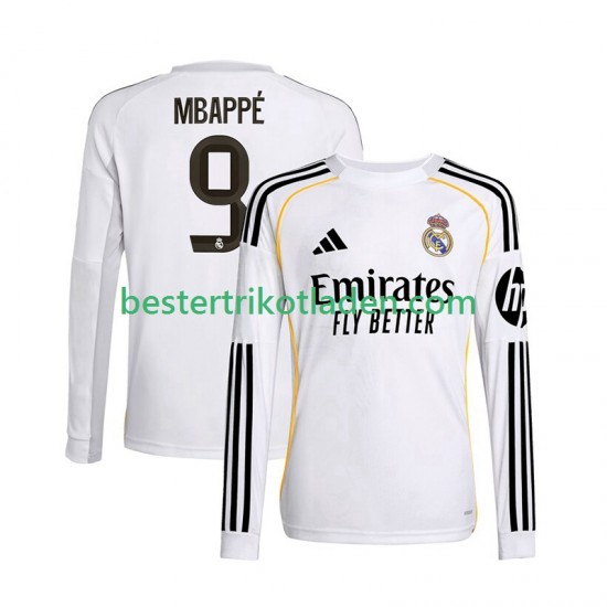 Fußballtrikot Real Madrid Mbappé Kylian 9 Heim Trikot Home 2025-2026 Langarm für Herren