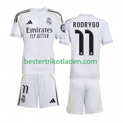 Fußballtrikot Real Madrid Rodrygo 11 Heim Trikot Home 2025-2026 Kurzarm für Kinder