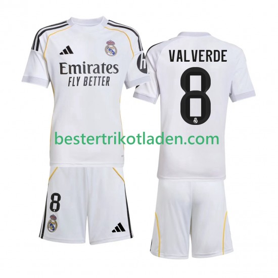 Fußballtrikot Real Madrid Valverde 8 Heim Trikot Home 2025-2026 Kurzarm für Kinder