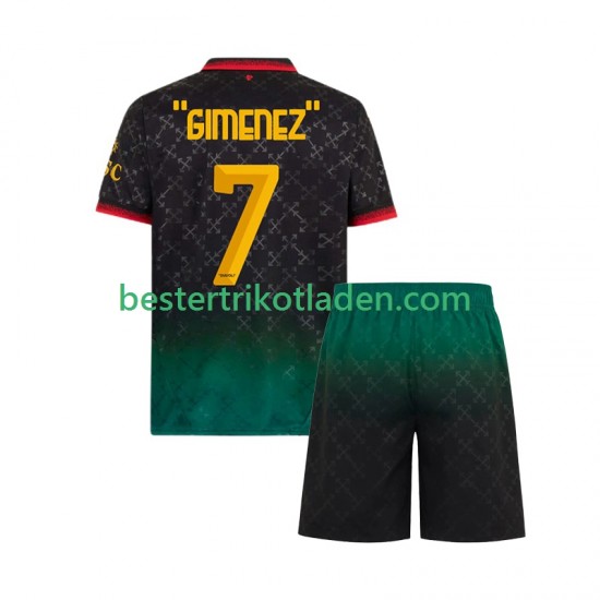Fußballtrikot AC Mailand Santiago Gimenez 7 Viertes trikot 2024-2025 Kurzarm für Kinder